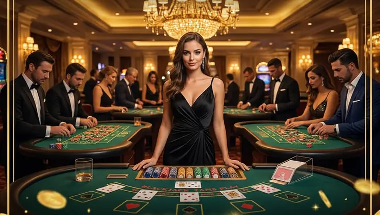A futuristic cityscape with holographic projections of casino games and sports statistics, representing the future of playtime and online gambling